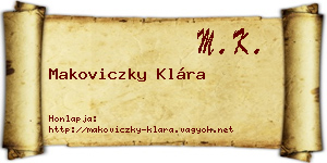 Makoviczky Klára névjegykártya